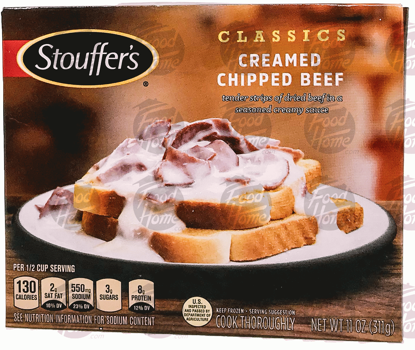 Stouffer's Classics creamed chipped beef; tender strips of dried beef in a seasoned creamy sauce Full-Size Picture